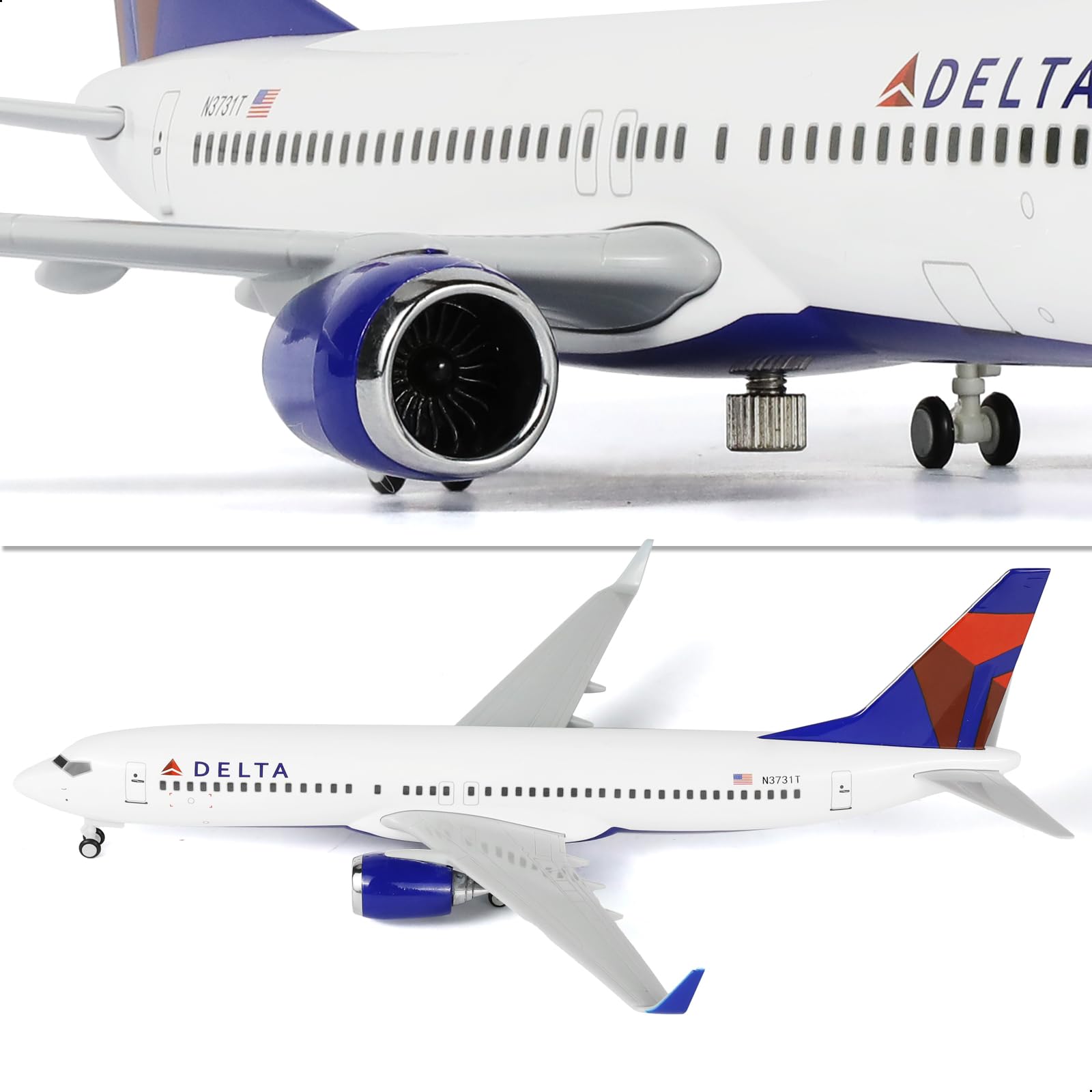 1/240 Delta Airlines Boeing 737 Model Plane - 30cm Resin Aircraft Kit with Display Stand - Adult Aviation Collectible
