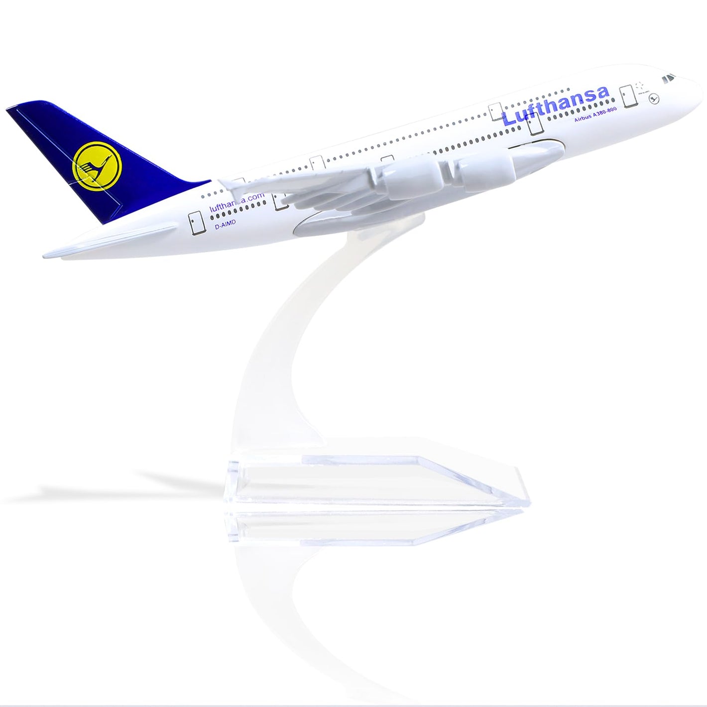 1/400 A380 Model Plane for German Diecast Metal Airplane Model kit for Airbus A380 (5.5-inch L) with Display Plane Stand for Adults Airplane Toy Aviation Gift or Desktop Collection