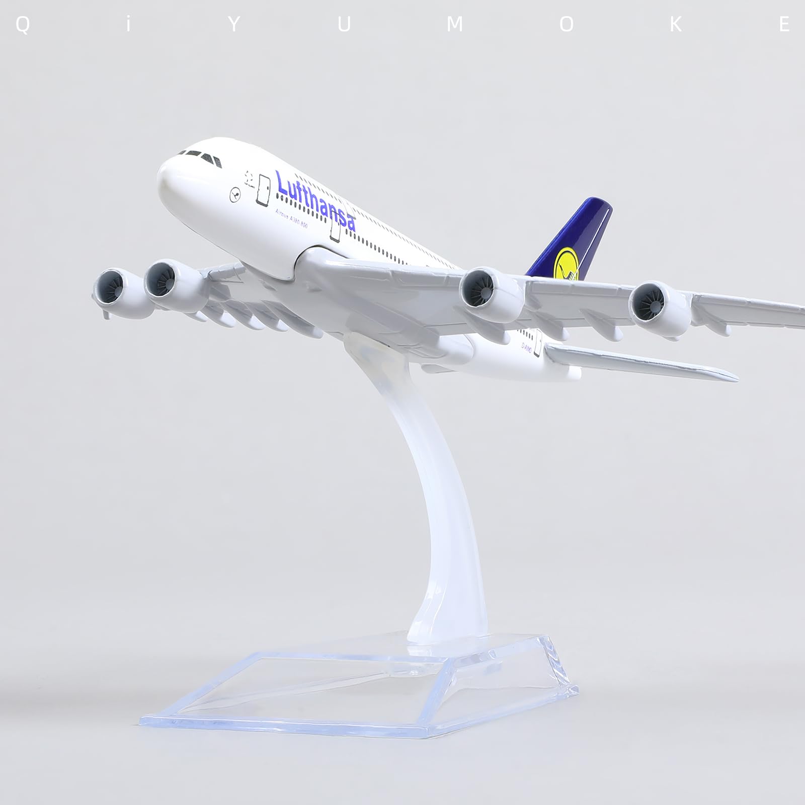 1/400 Diecast Metal Lufthansa Airbus A380 Passenger Jet Model, Germany Collector's Display by QIYUMOKE