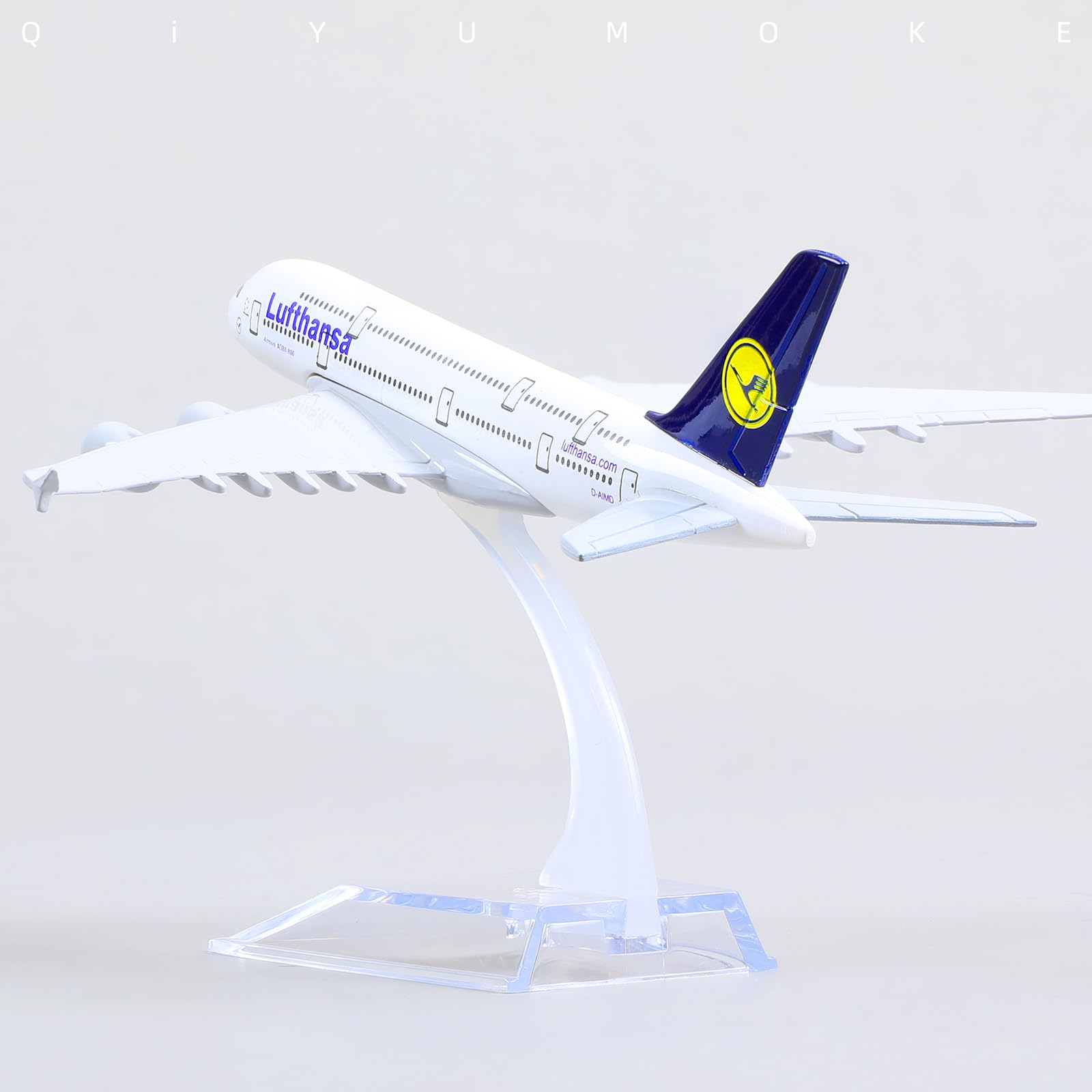 1/400 Diecast Metal Lufthansa Airbus A380 Passenger Jet Model, Germany Collector's Display by QIYUMOKE
