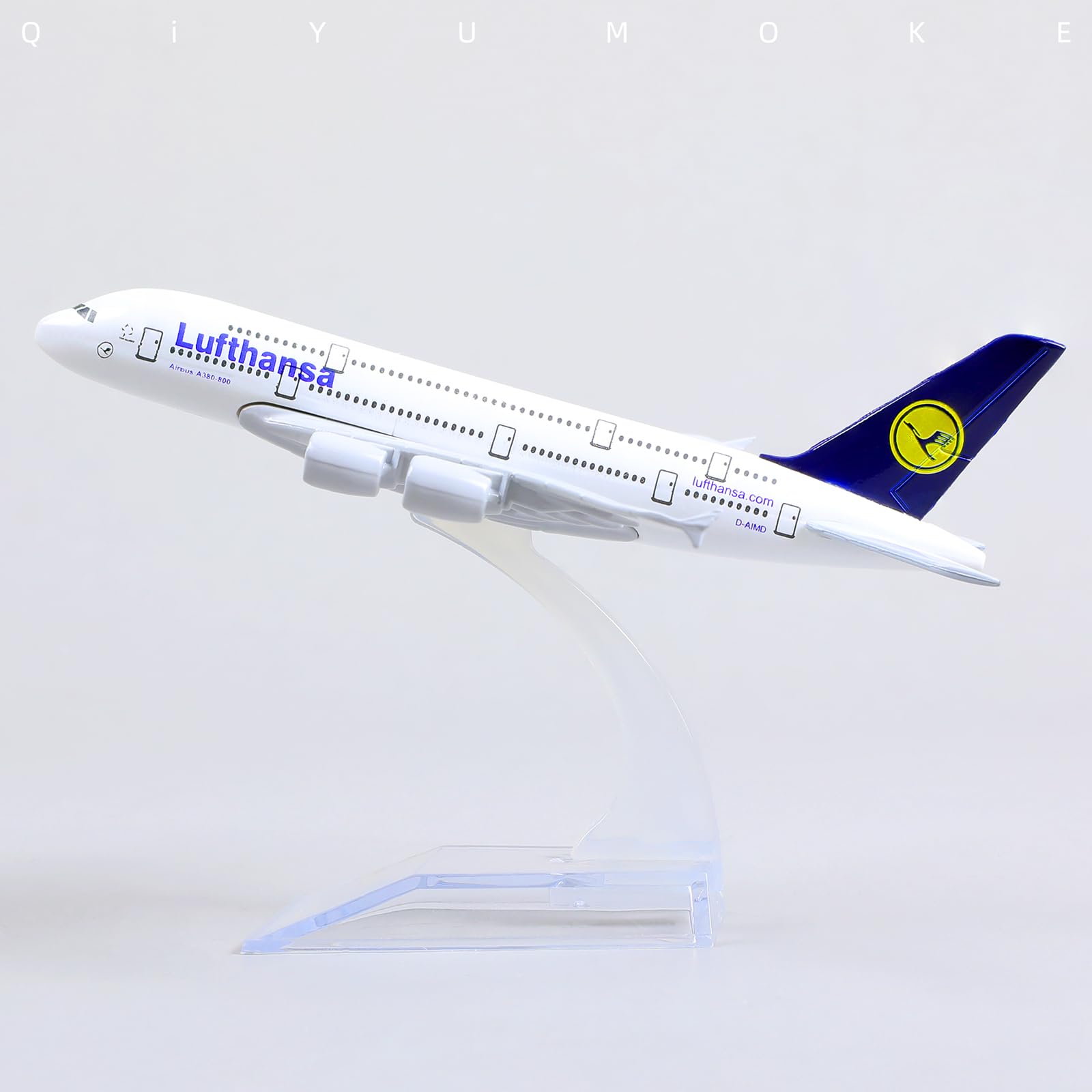 1/400 Diecast Metal Lufthansa Airbus A380 Passenger Jet Model, Germany Collector's Display by QIYUMOKE