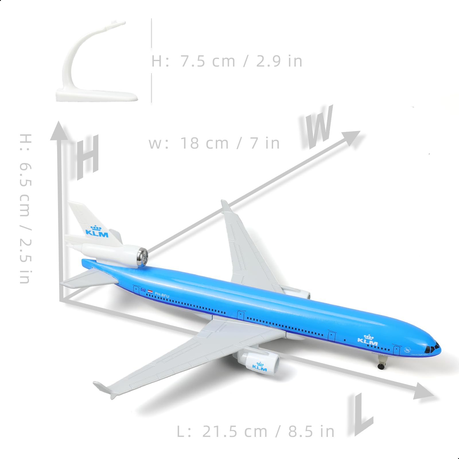 1/300 KLM MD-11 Passenger Airliner Model, Diecast Metal Collector's Display by QIYUMOKE