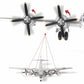 AF1 B-29 Superfortress diecast model with propellers and stand, front view