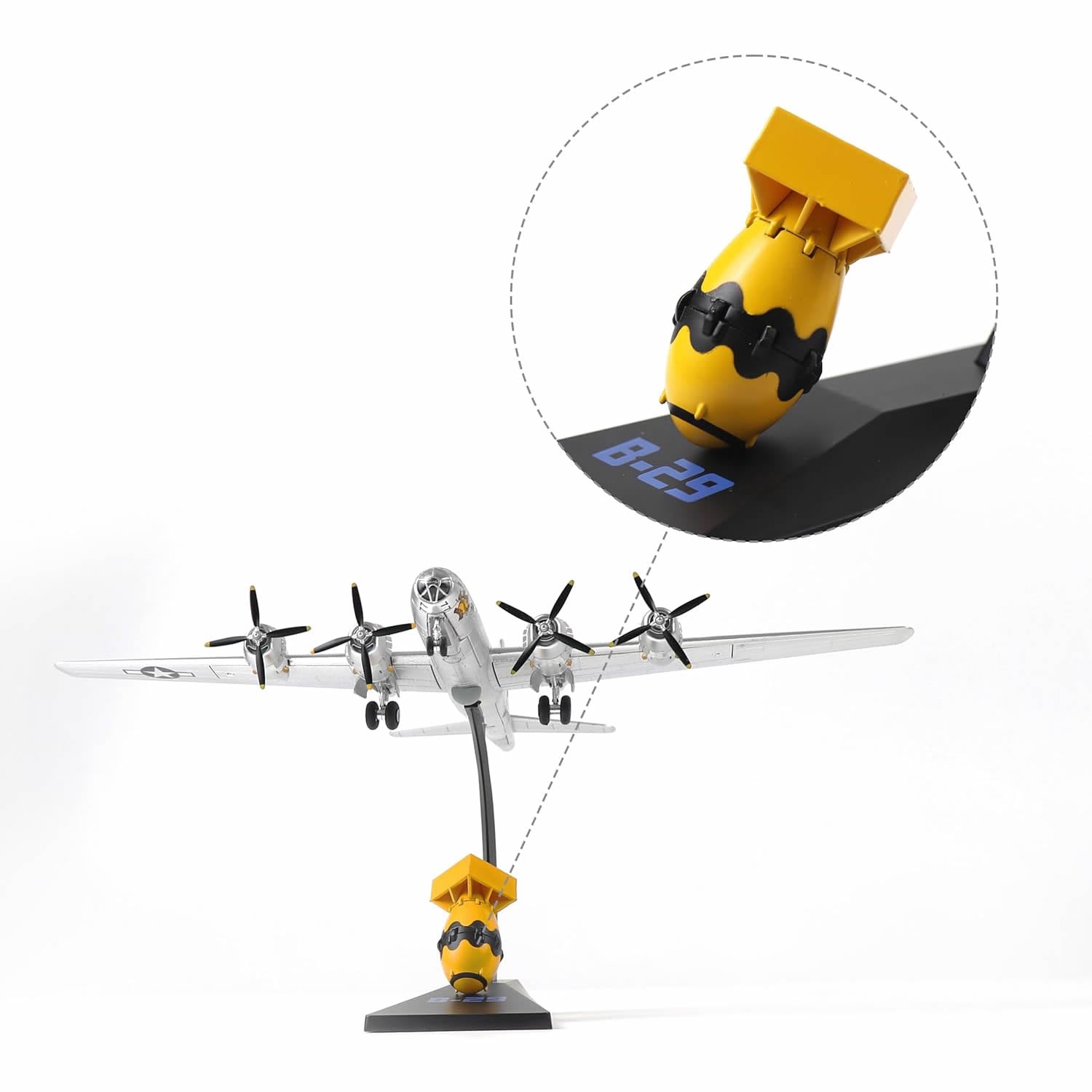 1/144 B-29 Superfortress Diecast Metal Model - WWII "Fat Man" Atomic Bomber with Stand by NUOTIE