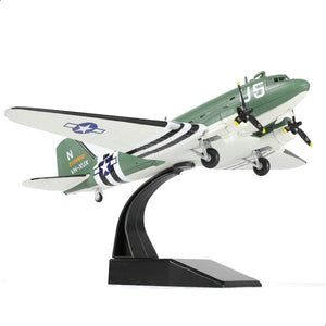 Douglas C-47 Skytrain Buzz Buggy 1/100 Metal Diecast Aircraft Model kit WWⅡ US C47 Dakota Hump Route Military Transport Model Airplane for Adult Collection or Gift