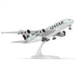QIYUMOKE Qatar Airways Airbus A380 model aircraft in flight position