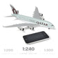 QIYUMOKE Qatar Airways Airbus A380 model aircraft with smartphone for size comparison