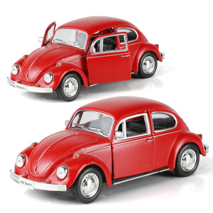 1:36 Volkswagen Beetle Diecast Metal Model - Classic VW Bug Pull Back Toy Car, Vintage Vehicle Replica for Display