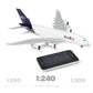 QIYUMOKE FedEx Express Airbus A380 model next to smartphone for scale, aircraft in stationary position