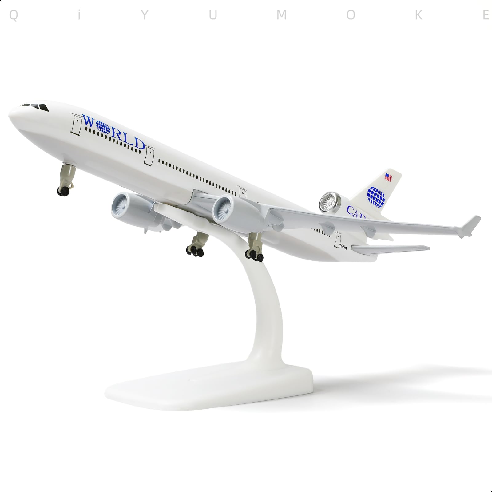 1/300 TWA MD-11 Passenger Airliner Model, Diecast Metal Collector's Display by QIYUMOKE