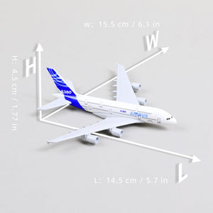 1/400 A380 Model Plane Diecast Metal Airplane Model kit for Airbus A380 (5.5-inch L) with Display Plane Stand for Adults Airplane Toy Aviation Gift or Desktop Collection