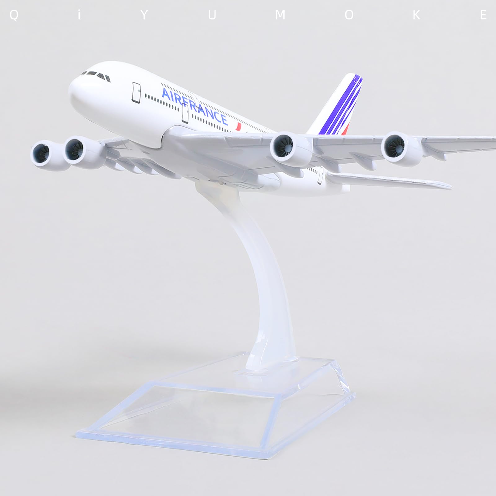 1/400 Diecast Metal Air France Airbus A380 Commercial Airliner Model, France Collector's Display by QIYUMOKE