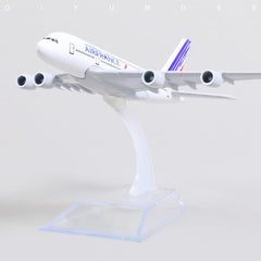 1/400 Diecast Metal Air France Airbus A380 Commercial Airliner Model, France Collector's Display by QIYUMOKE