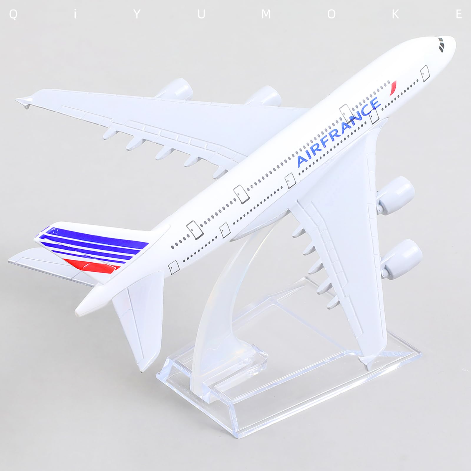 1/400 Diecast Metal Air France Airbus A380 Commercial Airliner Model, France Collector's Display by QIYUMOKE