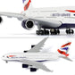 QIYUMOKE British Airways Airbus A380 model in silver, side profile with visible logo and wing details