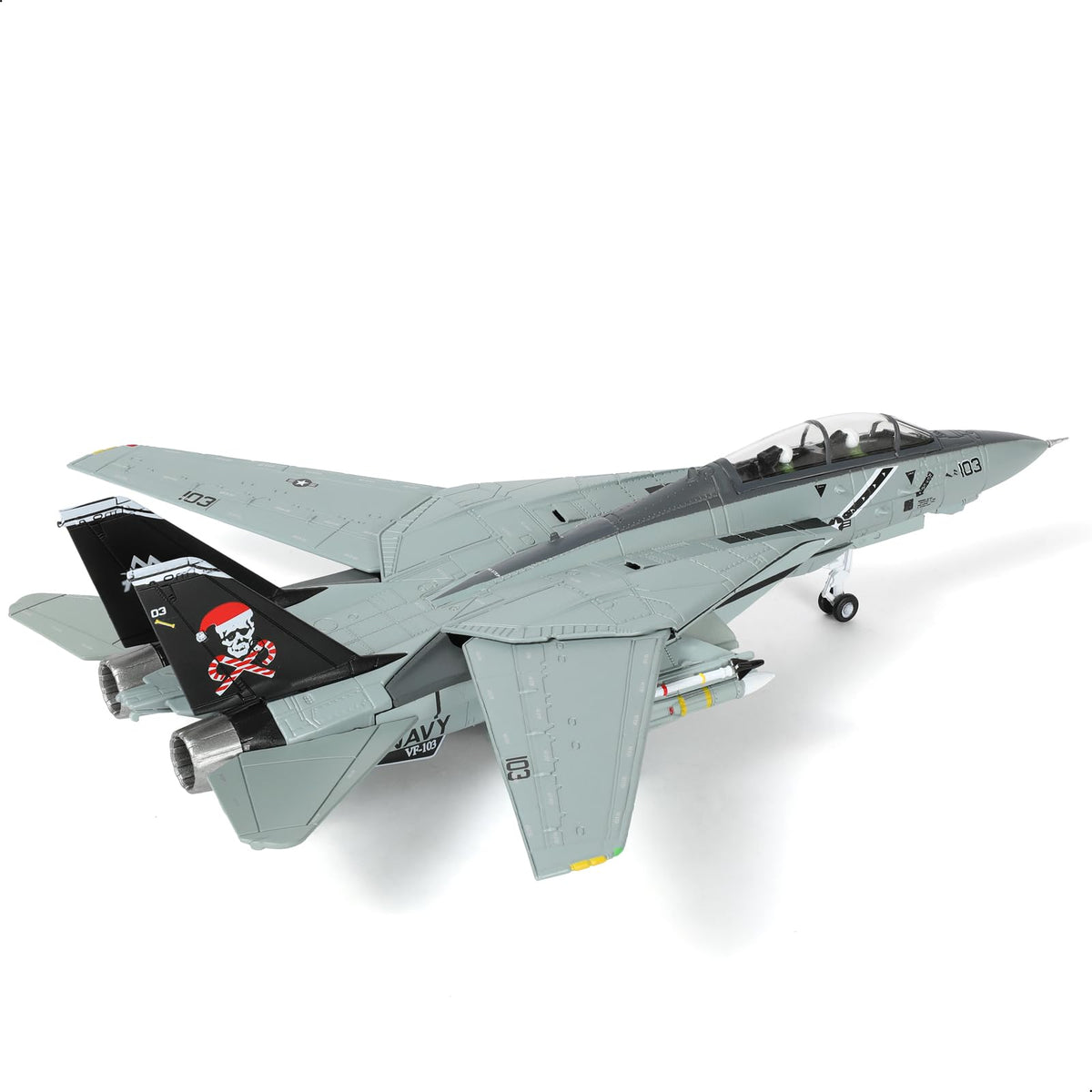 1/100 F-14B Tomcat Diecast Metal Model-VF-103 "Santa Cats" Christmas Painting Jet with Stand