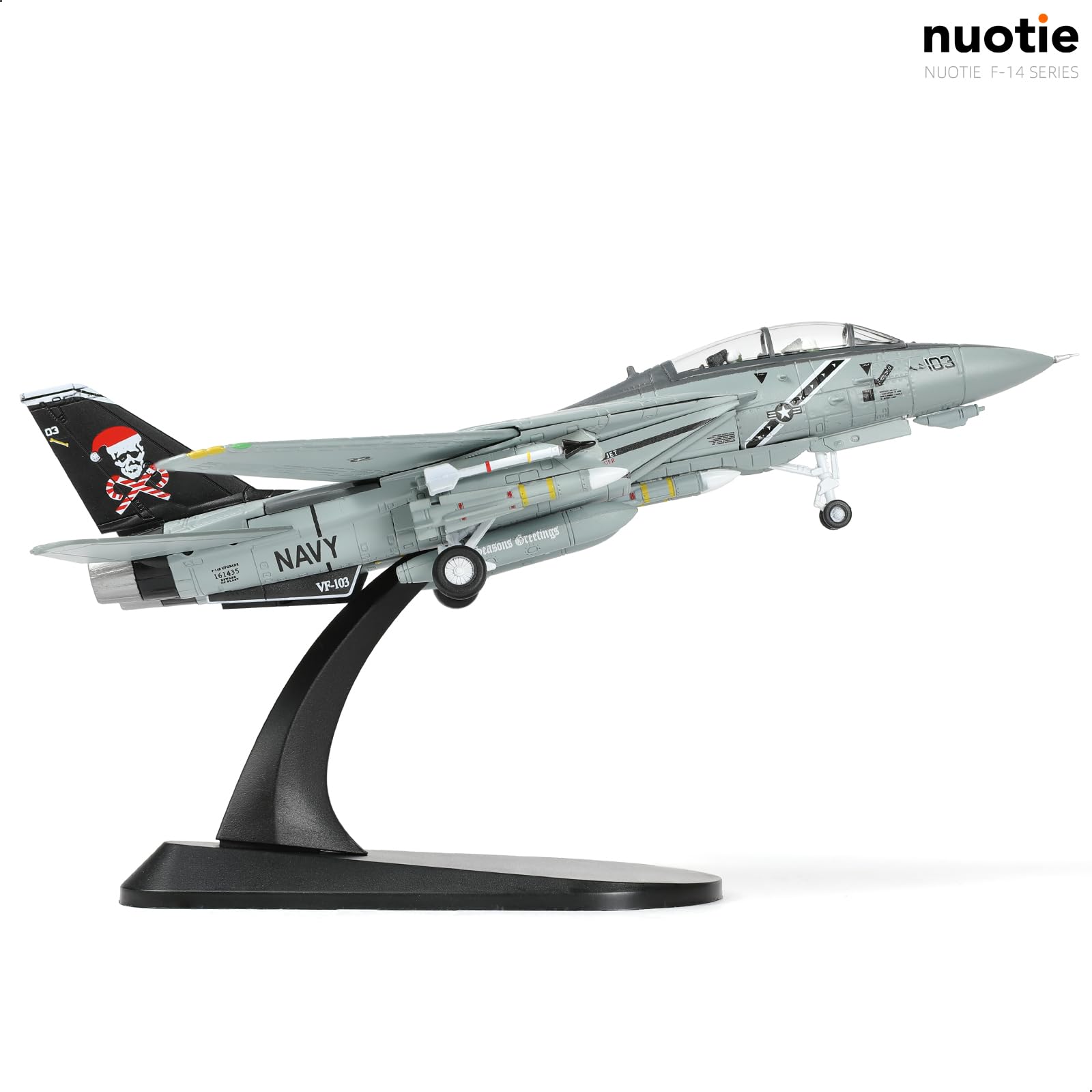1/100 F-14B Tomcat Diecast Metal Model-VF-103 "Santa Cats" Christmas Painting Jet with Stand
