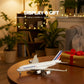 QIYUMOKE Air France Airbus A380 model displayed on a table with gift wrapping