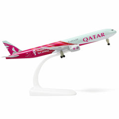1/300 Qatar Airways Boeing 777-300ER Diecast Model | World Cup 2022 Livery Metal Replica with Stand