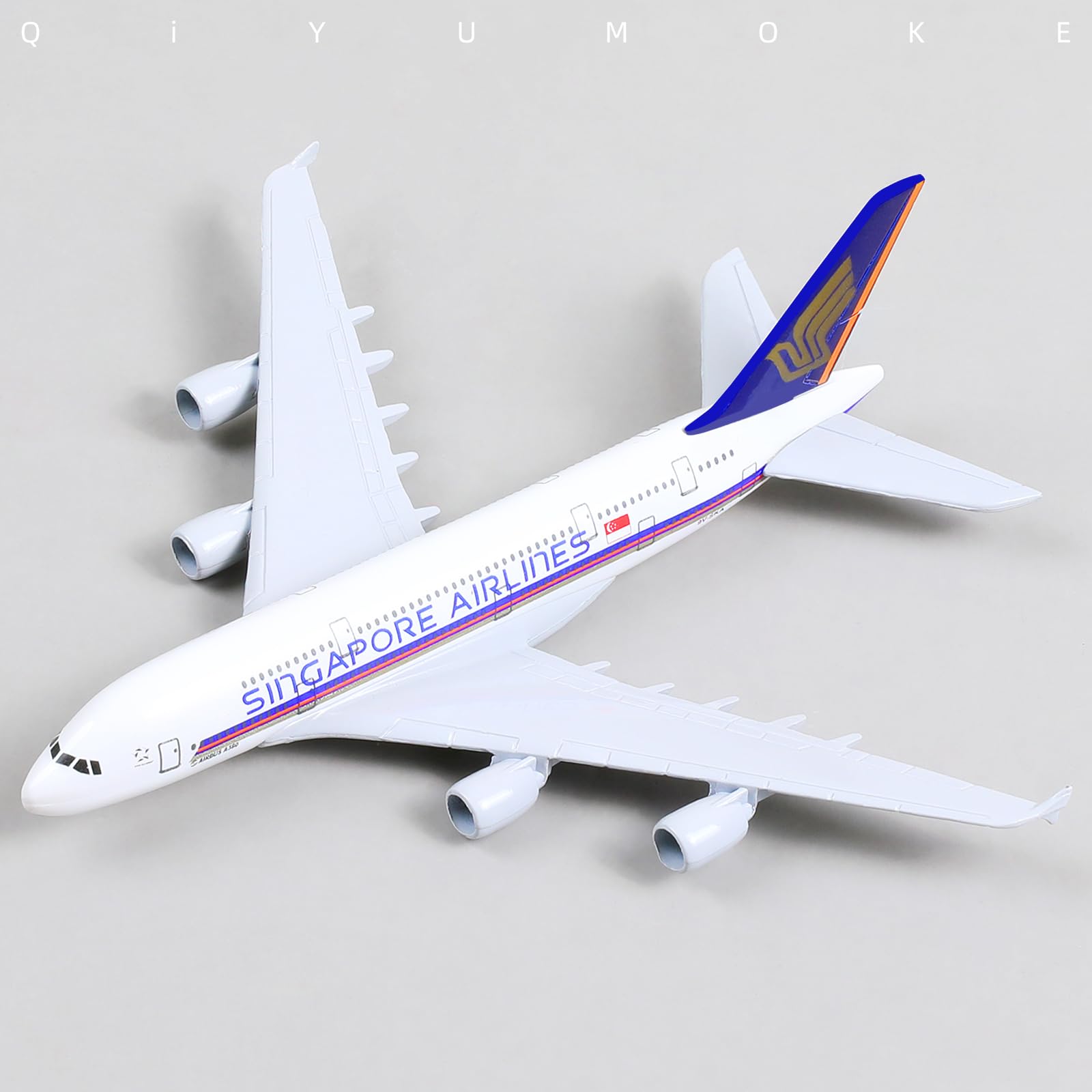 1/400 Diecast Metal Singapore Airlines Airbus A380 Passenger Jet Model, Collector's Display by QIYUMOKE
