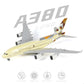 QIYUMOKE 1/240 Etihad Airways Airbus A380 aircraft model showcasing details and design