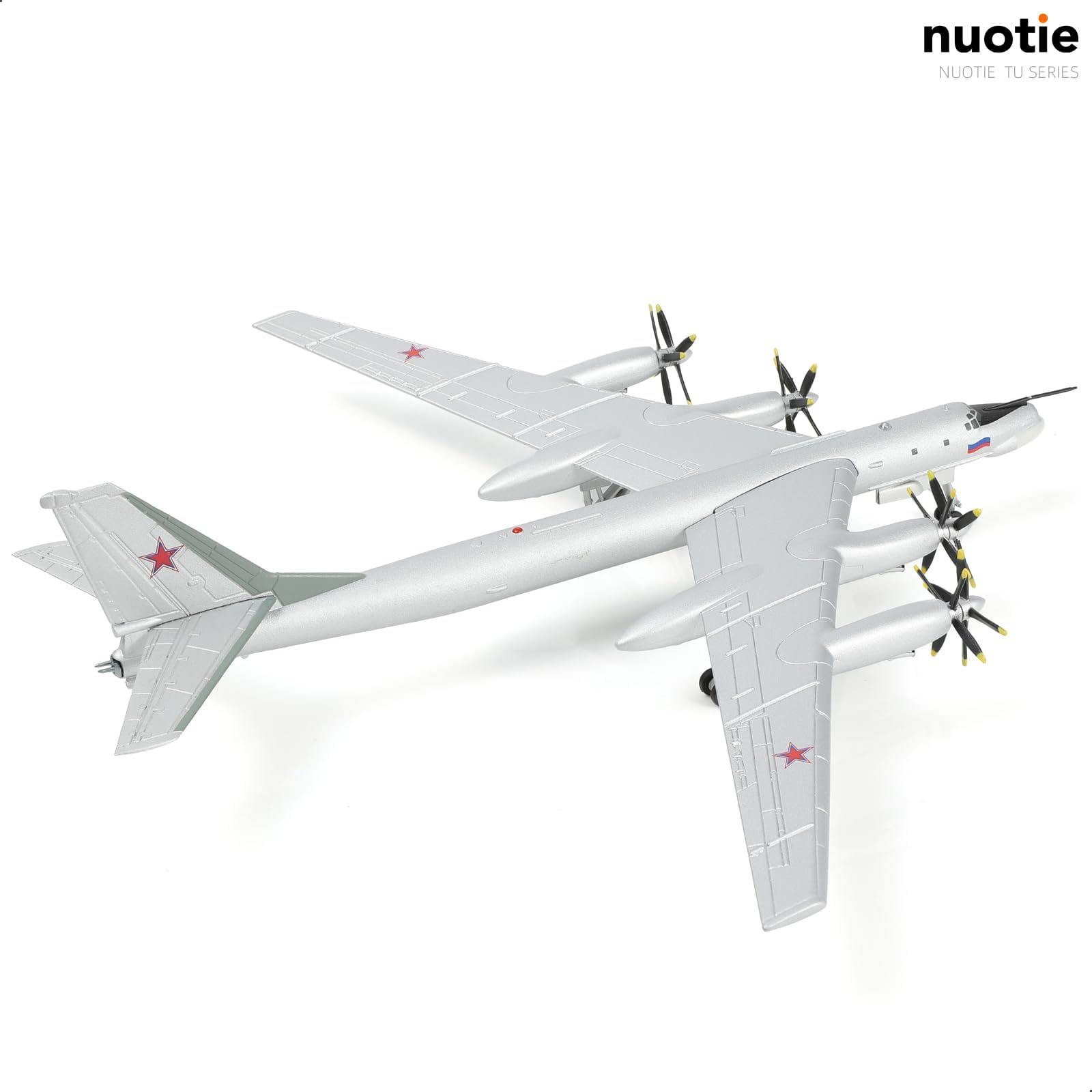 1/200 Tupolev TU-95 Bear Diecast Metal Bomber Model - Military Aircraft with Display Stand