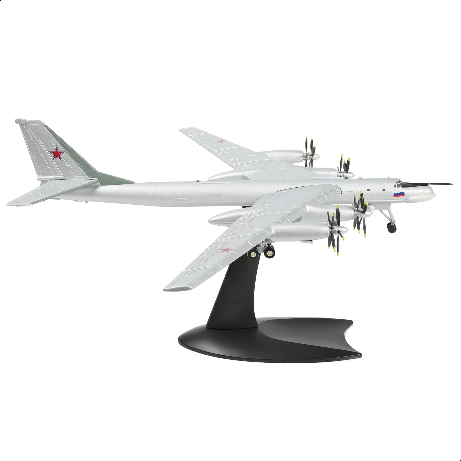 1/200 Tupolev TU-95 Bear Diecast Metal Bomber Model - Military Aircraft with Display Stand