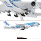 QIYUMOKE 1/160 ANA Airbus A380 blue model aircraft in flight position with stand