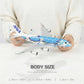 QIYUMOKE 1/240 ANA 'Flying Honu' blue turtle aircraft model, held in hand