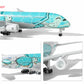 QIYUMOKE 1/300 ANA Airbus A380 green diecast model aircraft side profile