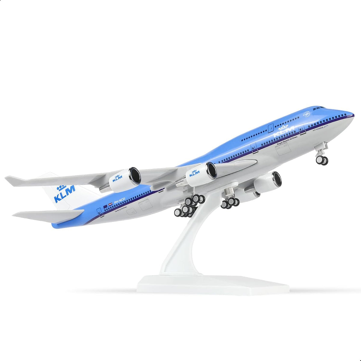 QIYUMOKE 1/240 KLM Boeing 747 Resin Airplane Model with Stand