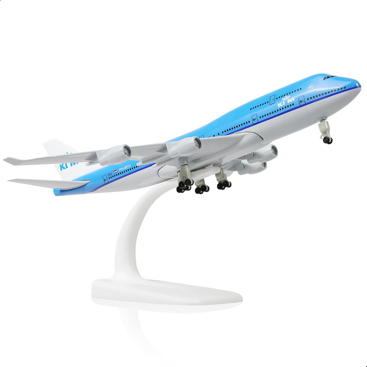 QIYUMOKE 1/300 KLM Boeing 747 Diecast Metal Model Aircraft with Stand