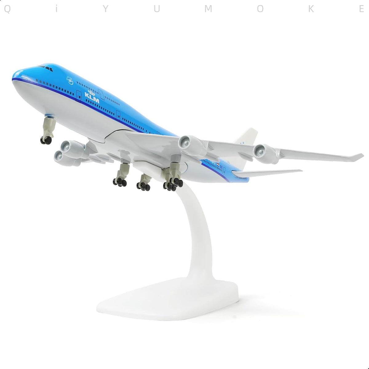 QIYUMOKE 1/300 KLM Boeing 747 Diecast Metal Model Aircraft with Stand