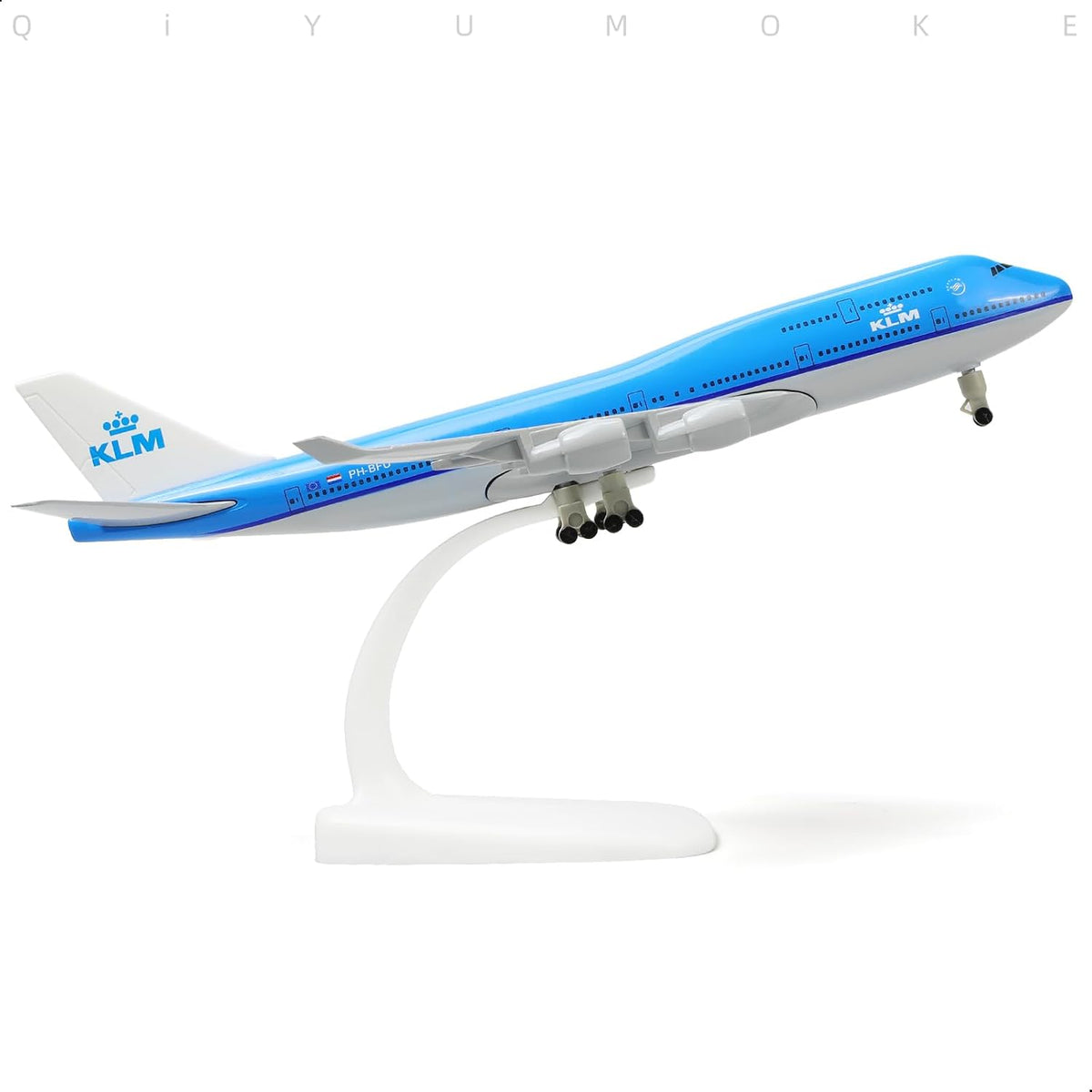 QIYUMOKE 1/300 KLM Boeing 747 Diecast Metal Model Aircraft with Stand