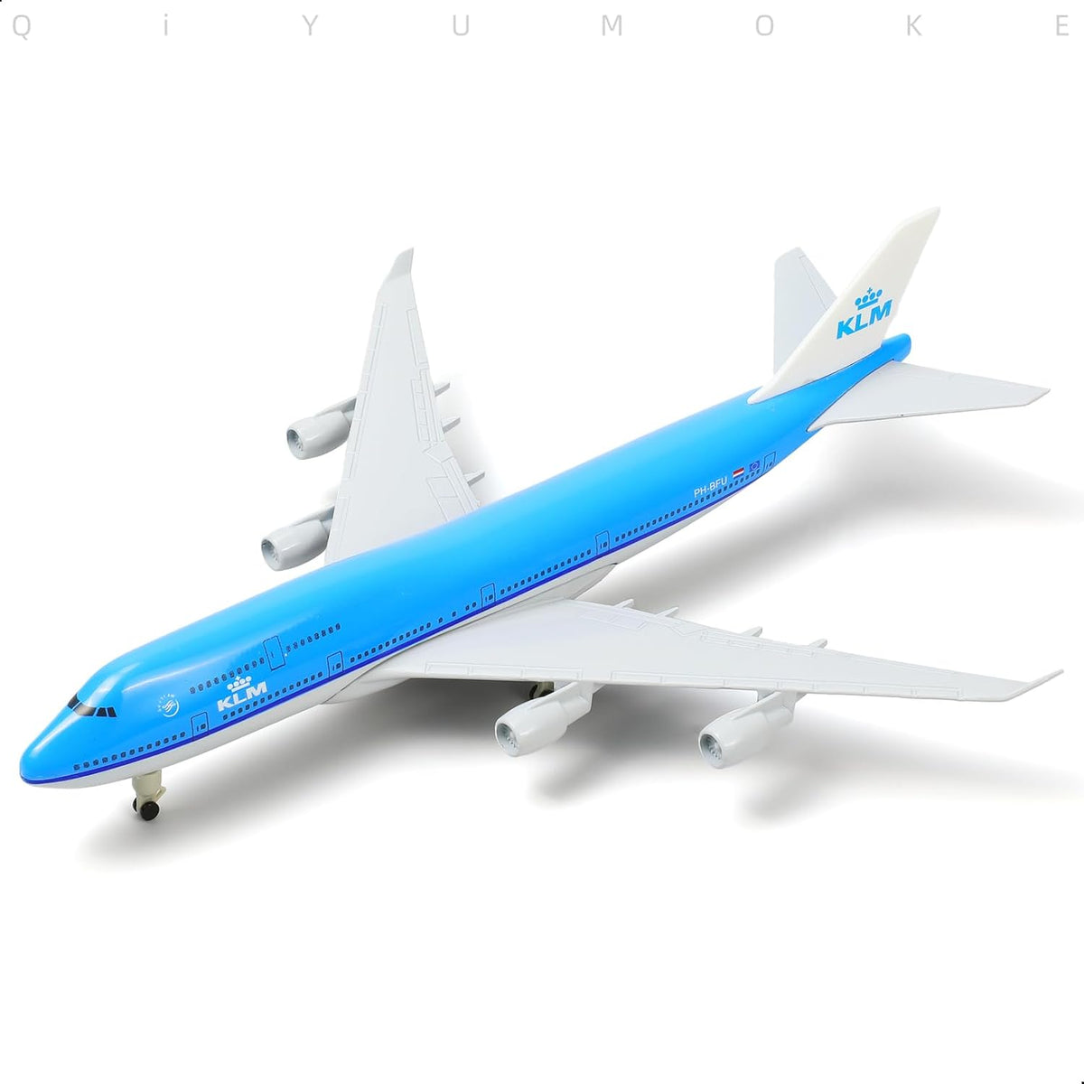 QIYUMOKE 1/300 KLM Boeing 747 Diecast Metal Model Aircraft with Stand