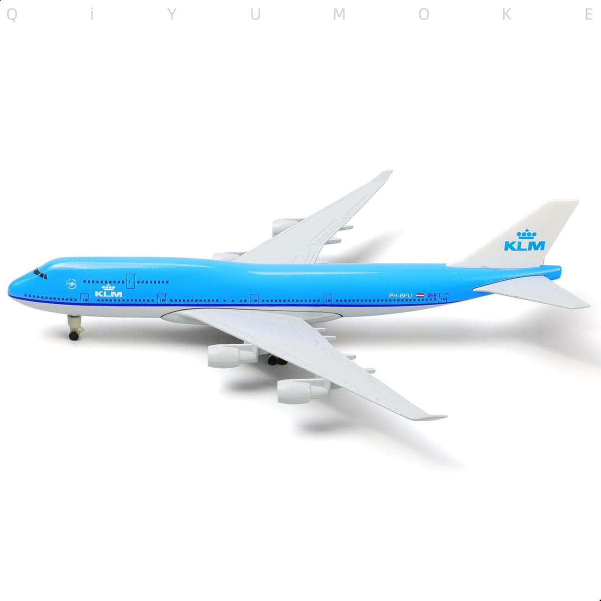 QIYUMOKE 1/300 KLM Boeing 747 Diecast Metal Model Aircraft with Stand