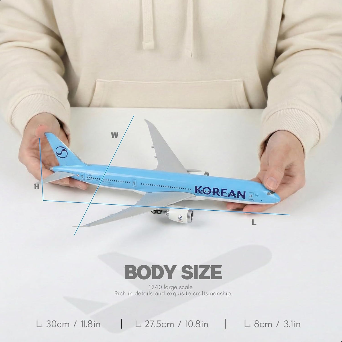 Korean Air Boeing 787 Model Airplane 1/240 Resin | QIYUMOKE