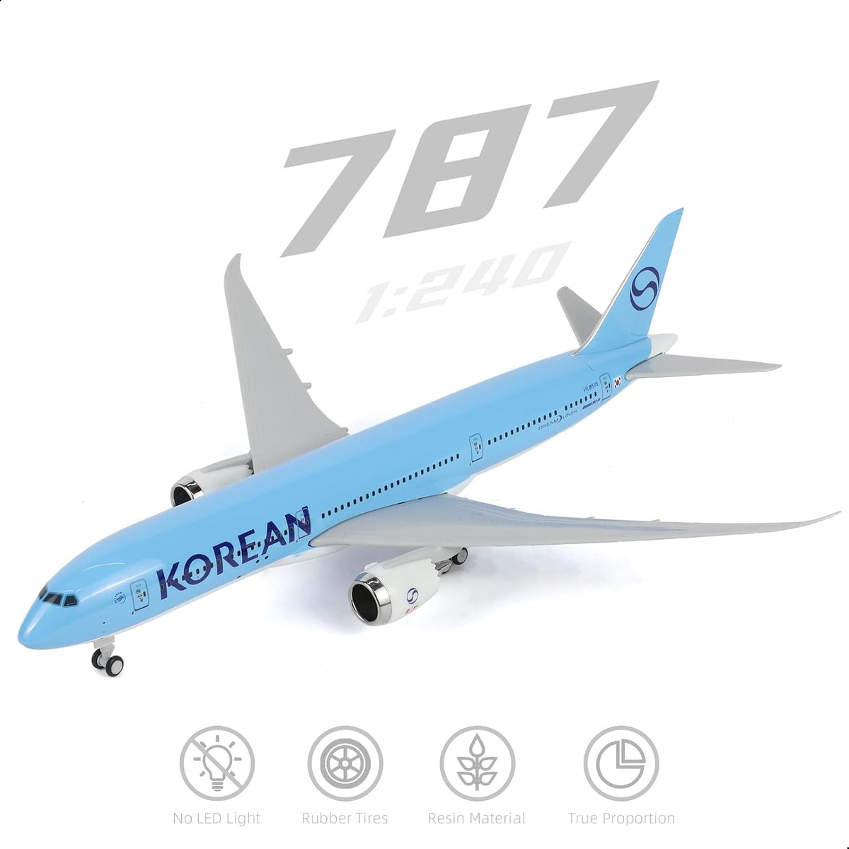 Korean Air Boeing 787 Model Airplane 1/240 Resin | QIYUMOKE