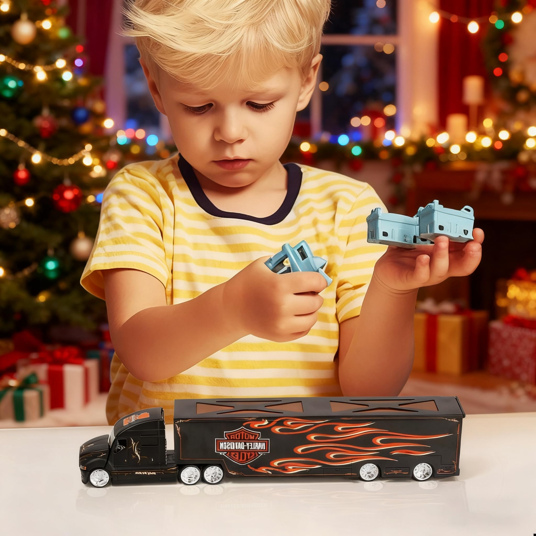 1:64 MAx Diecast Semi Truck Model with Trailer Head - Heavy Alloy Metal Tow Tractor