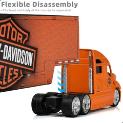 1:64 Diecast Harley Davidson Semi Truck Model with Trailer - Metal Alloy Tow Tractor Collectible