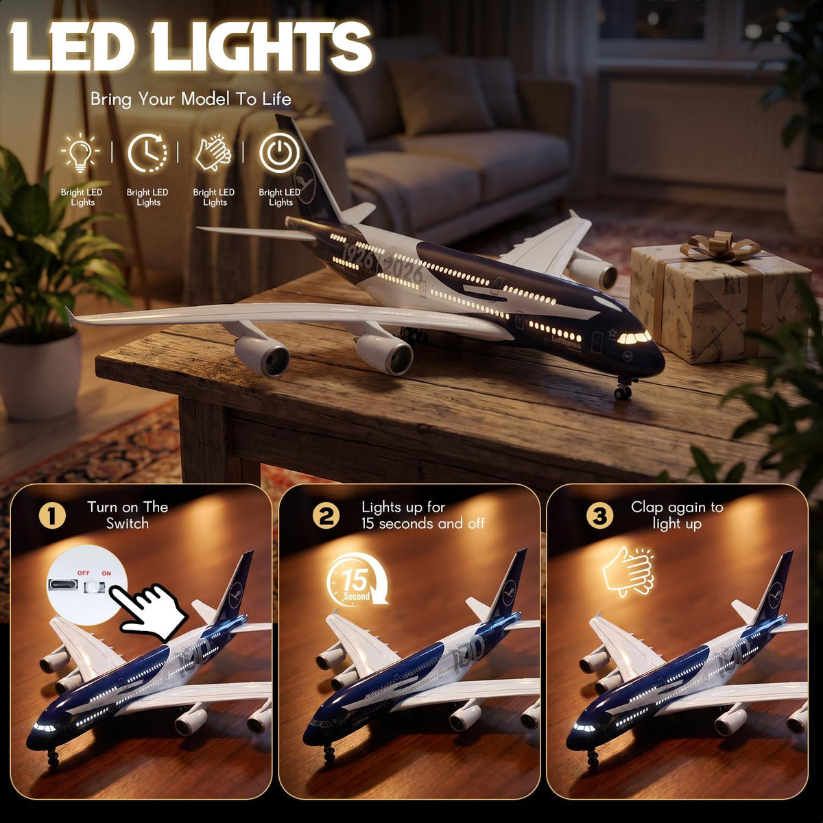 1/160 Lufthansa Airbus A380 Model Plane Resin Airplane Model kit for QIYUMOKE