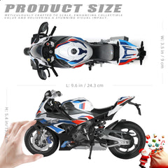 1/9 BMW M1000RR Die-cast Motorcycle Model - Finished Metal Moto Collectible - White