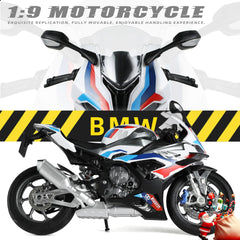 1/9 BMW M1000RR Die-cast Motorcycle Model - Finished Metal Moto Collectible - White