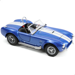 1/24 Shelby Cobra 427 S/C Diecast Metal Model - Classic Blue Vintage Racing Car Replica, Collectible Static Display for Adults