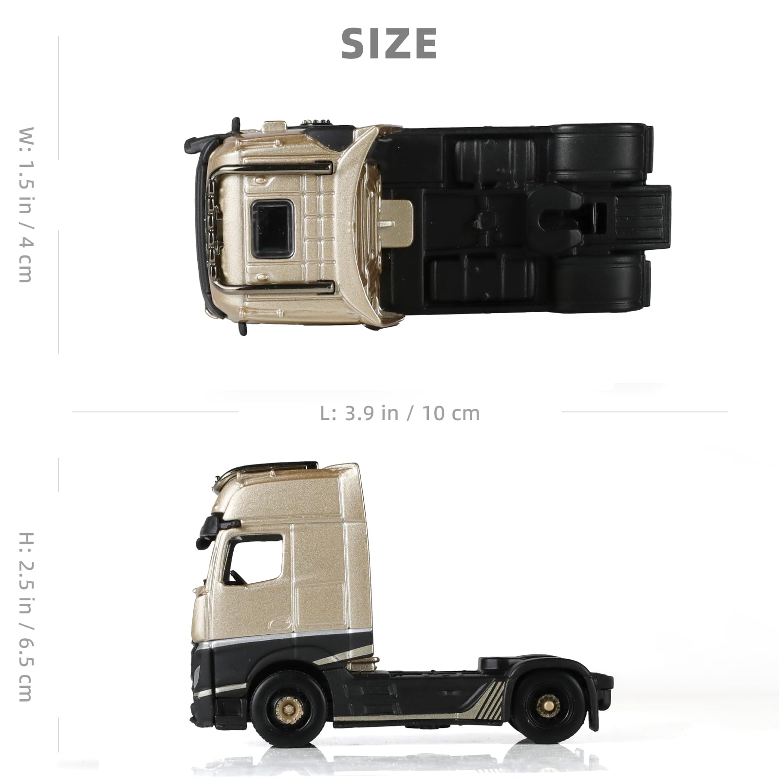 1/64 Mercedes-Benz Semi Truck Diecast Metal Model - Tow Truck Transport Vehicle, Gold Edition Collectible for Boys and Adults