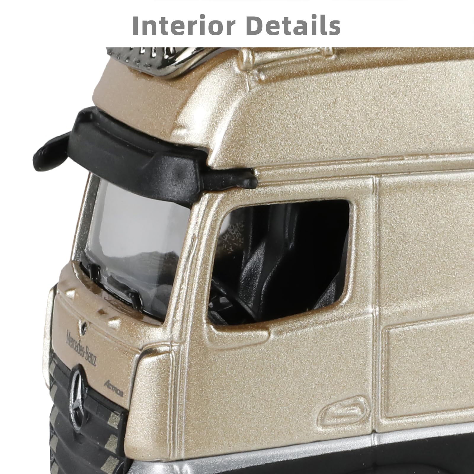 1/64 Mercedes-Benz Semi Truck Diecast Metal Model - Tow Truck Transport Vehicle, Gold Edition Collectible for Boys and Adults