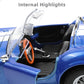1/24 Shelby Cobra 427 S/C Diecast Metal Model - Classic Blue Vintage Racing Car Replica, Collectible Static Display for Adults