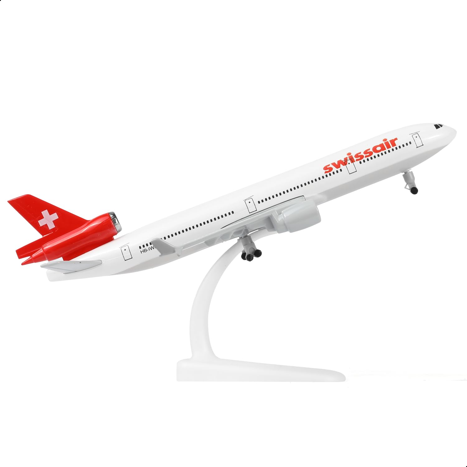 1/300 Switzerland MD-11 Diecast Metal Aircraft Model Kits with Stand Aircraft Toys, Aviation Gifts or Collections