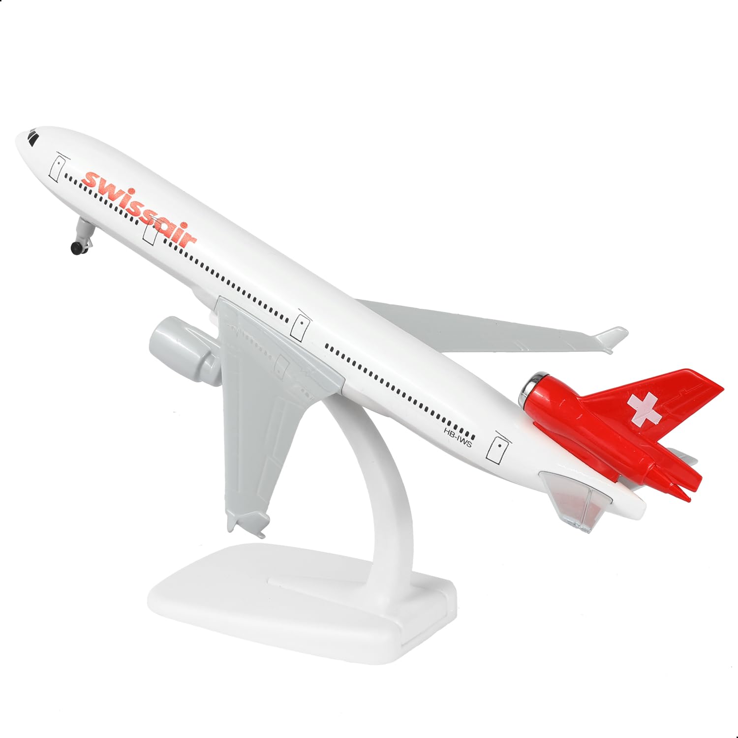 1/300 Switzerland MD-11 Diecast Metal Aircraft Model Kits with Stand Aircraft Toys, Aviation Gifts or Collections