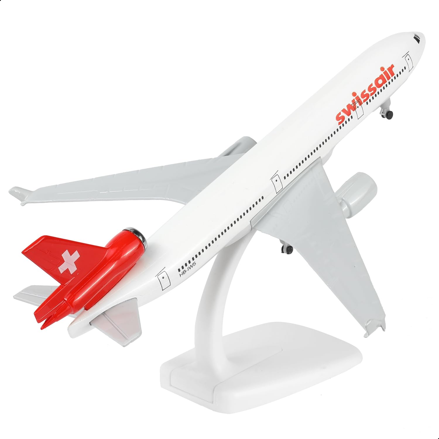 1/300 Switzerland MD-11 Diecast Metal Aircraft Model Kits with Stand Aircraft Toys, Aviation Gifts or Collections